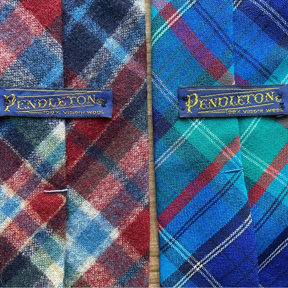 Pendleton Other - Two Vintage Pendleton Men’s Wool Plaid Ties Bright Fun Colors!